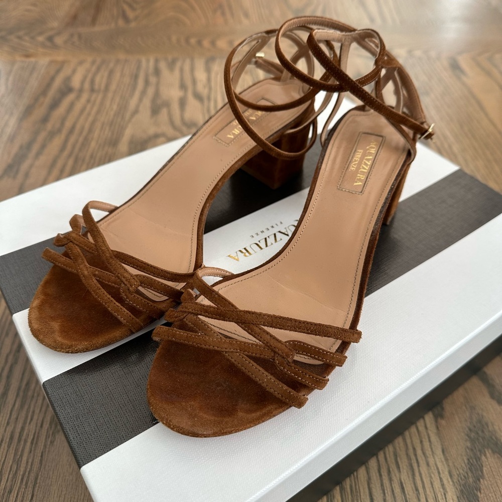 Aquazzura: First Kiss Sandals suede size 36.5 (6.5)